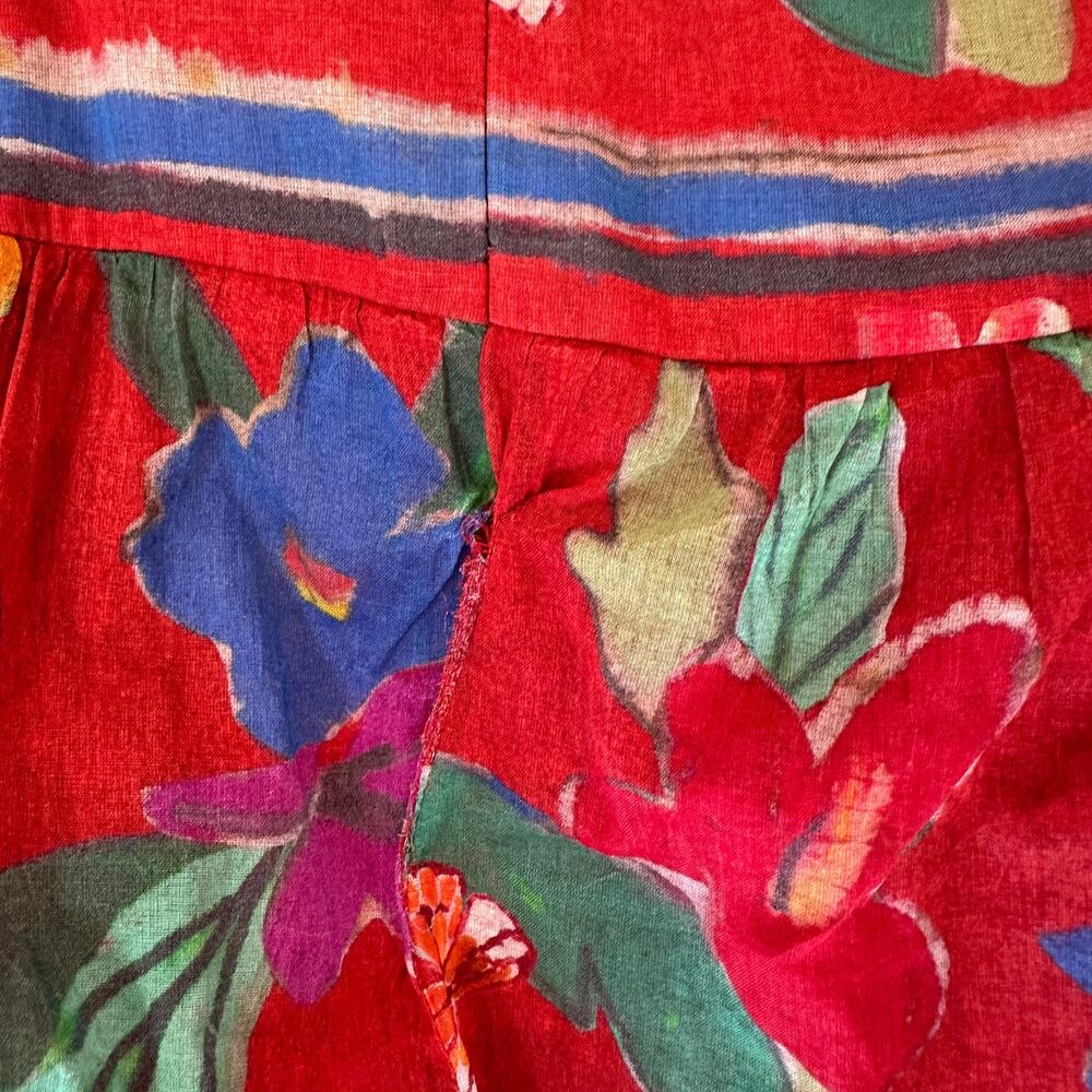 Marie Oliver Red Floral Tiered Ruffle Maxi Skirt SIZE 2 Boho Vacation Full $425 - Picture 13 of 13